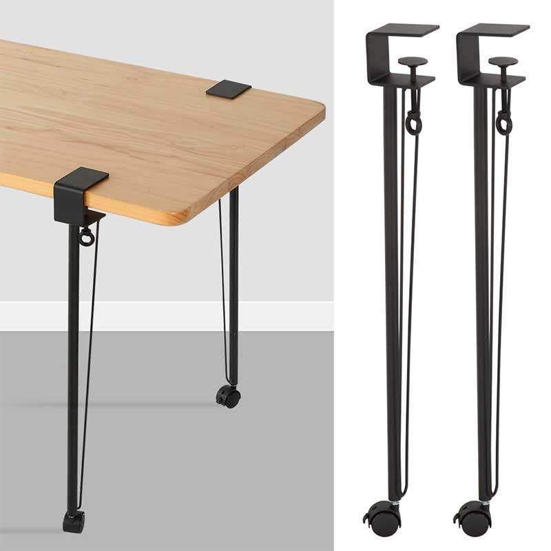 带轮子万向轮桌腿免打孔桌脚支架F夹金属创意餐桌铁艺工作台书桌,商业/办公家具,台脚台架/家具支架,淘宝优惠券,粉丝福利购,淘宝优惠卷