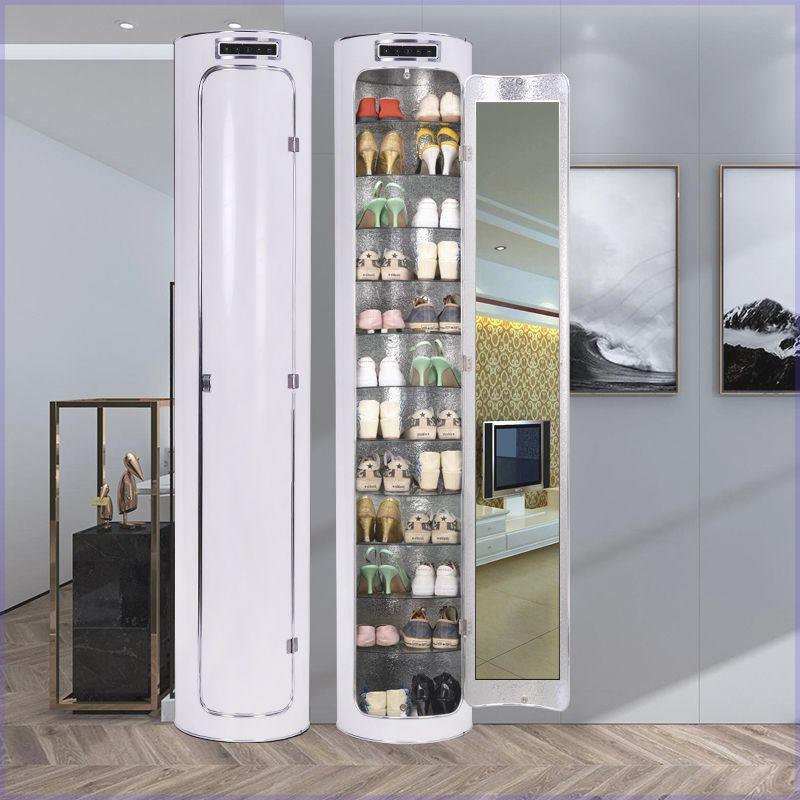 360度旋转鞋柜，智能杀菌消毒，门口家用高置鞋架，圆筒形储物柜