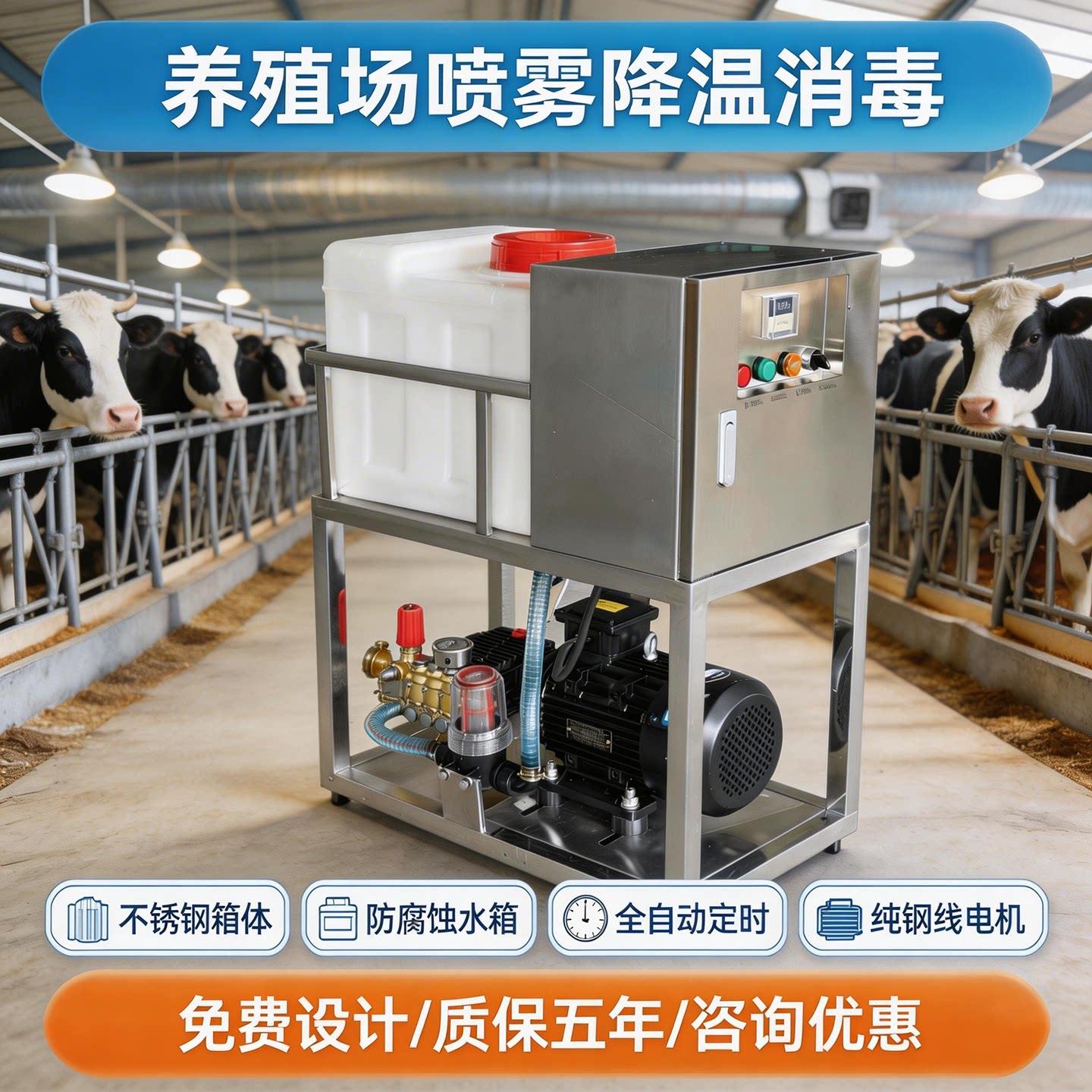 养殖场喷雾降温设备鸡舍猪场牛场定时喷淋雾化消毒自动加湿系统