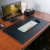 黑色防水超大号滑鼠垫笔记型电脑垫书桌垫办公桌桌垫防水桌面皮革