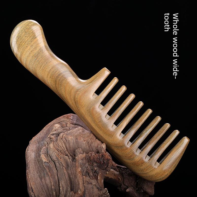 谭木谭匠绿檀木梳子檀香木防静电天然大齿宽齿卷发长发家用女生