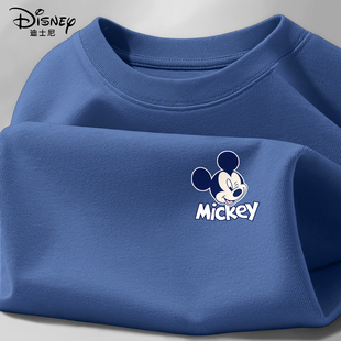 迪士尼男童长袖t恤短款春秋款休闲衣服2026新款纯棉春装儿童上衣