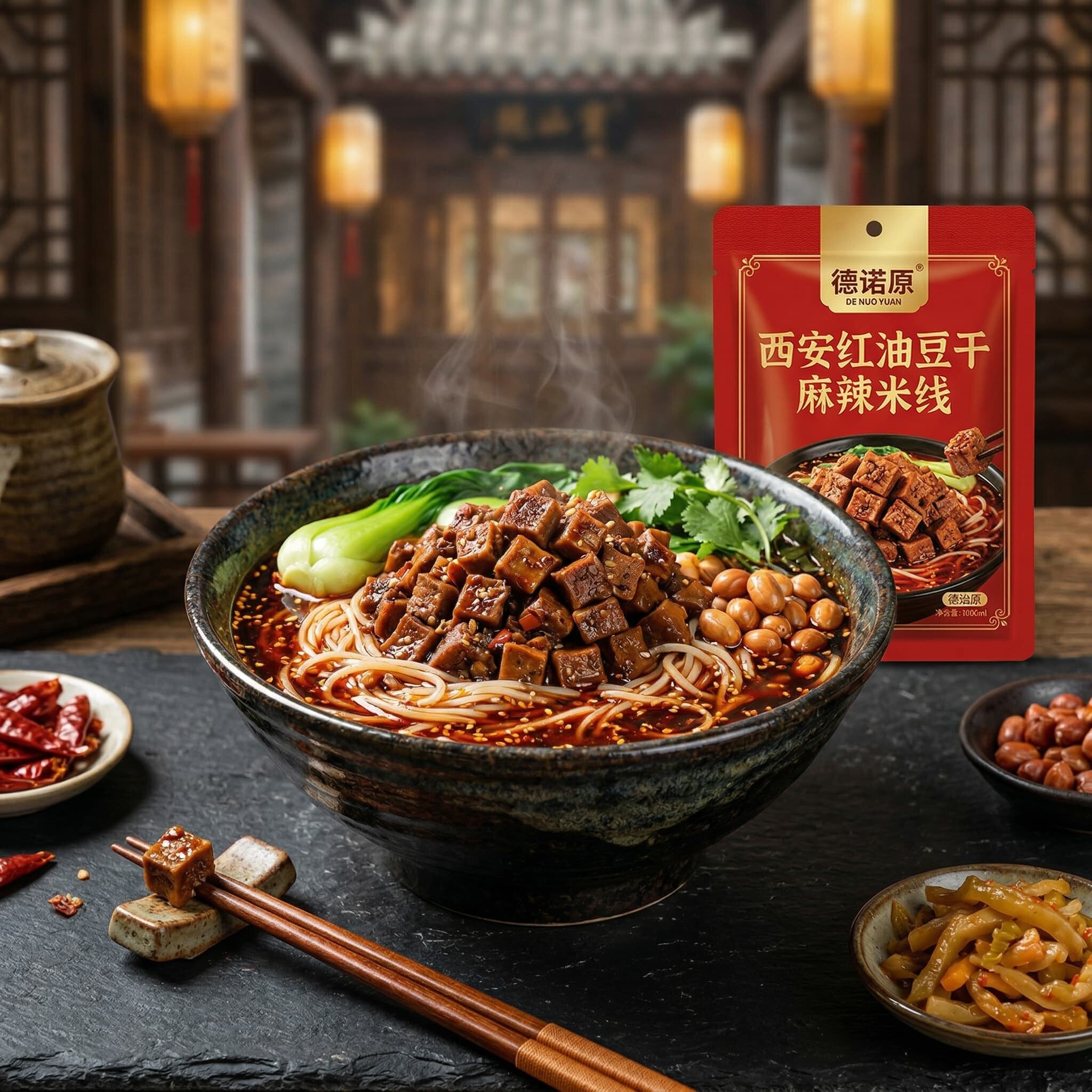西安豆干红油麻辣米线方便西安特产夜宵