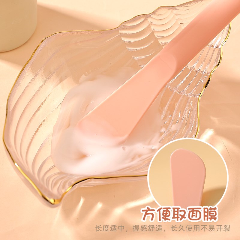 热销双头硅胶面膜刷子脸部清洁刮板两F用泥膜棒美容院面部刮刀涂