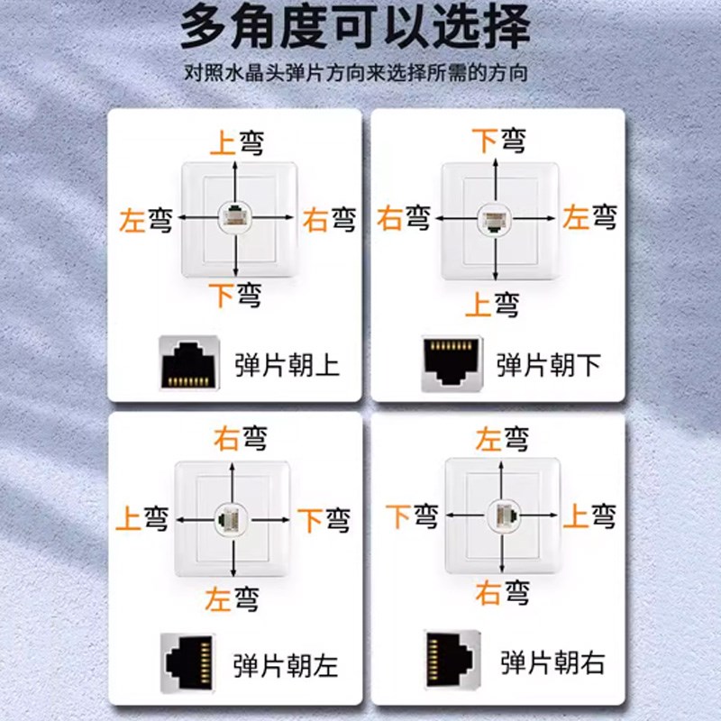 热销6类千兆弯头网线90度水晶头万兆5G八类屏蔽宽带网络线超细双