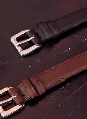 peur皮带女意大利进口头层牛皮手工光身针扣百搭小众光面原创设计