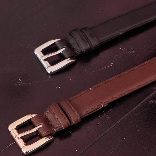 头层牛皮手工光身针扣腰带
