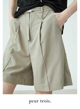 peur 西装短裤中高腰显瘦黑色中长款休闲春夏简约原创设计