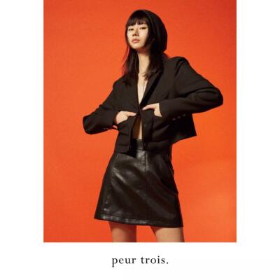 peur皮裙显瘦显高时尚极简中高腰