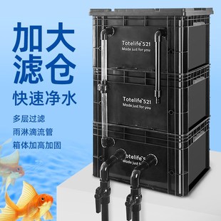 周转箱鱼缸过滤器滴流盒水池净水循环系统金鱼盆过滤盒鱼池过滤箱