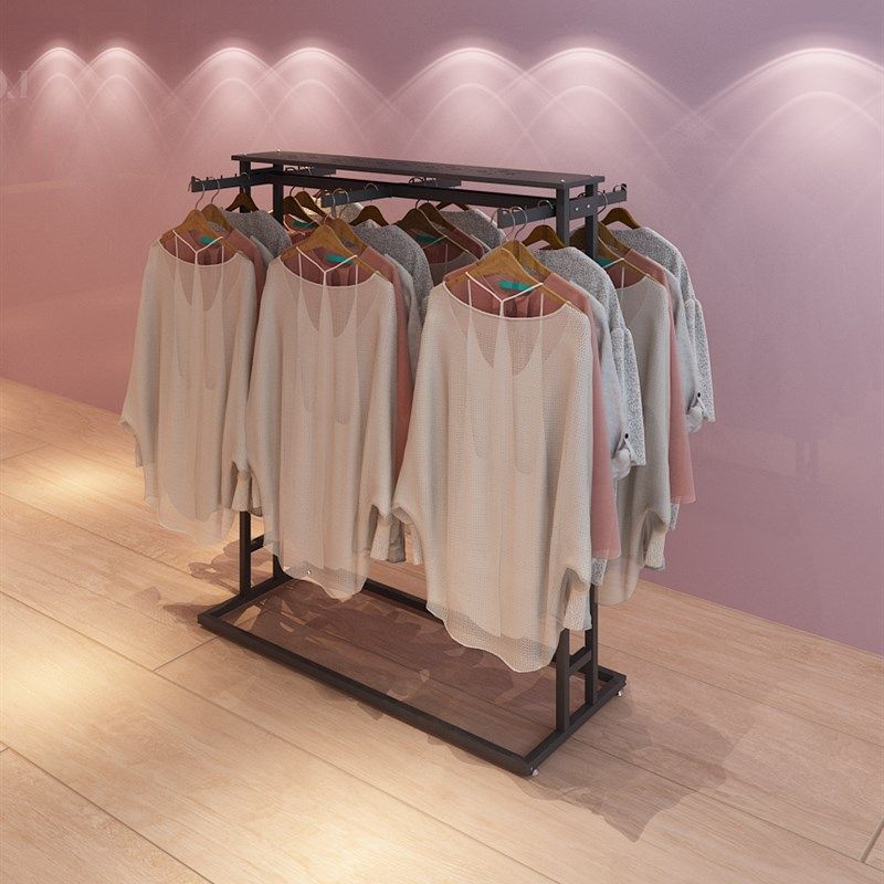 服装店展示架双排中岛架落地式衣架男女童装货架超市正挂衣服架子