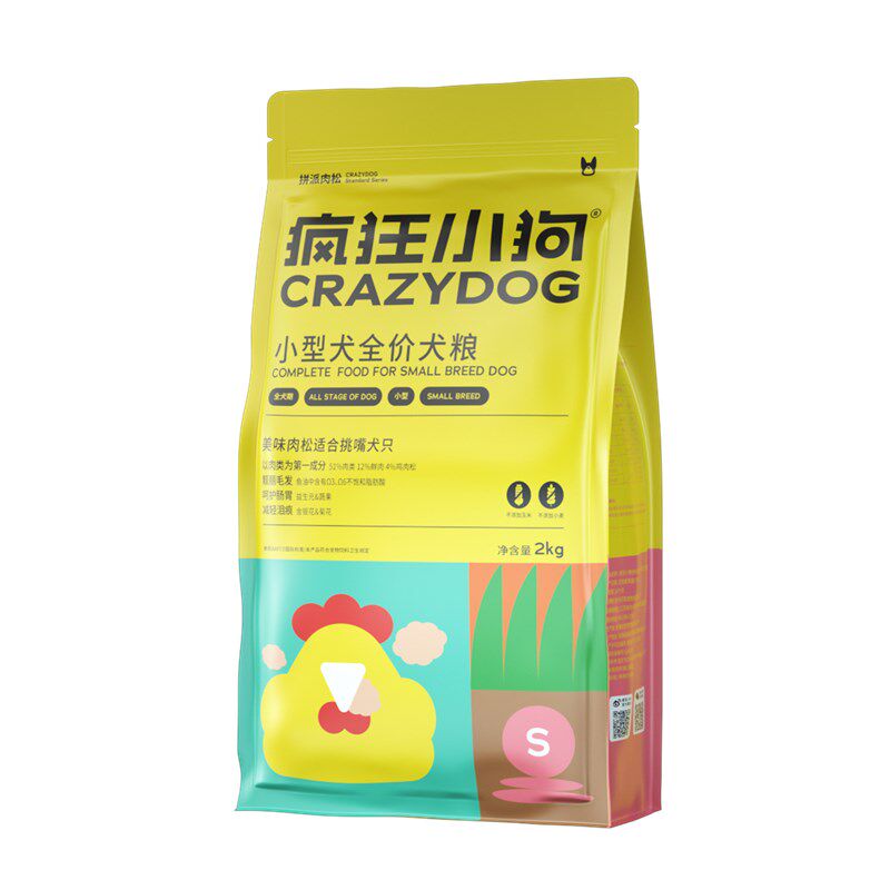 疯狂小狗拼派肉松狗粮泰迪幼犬小型犬成犬柯基柴犬比熊通用型4斤