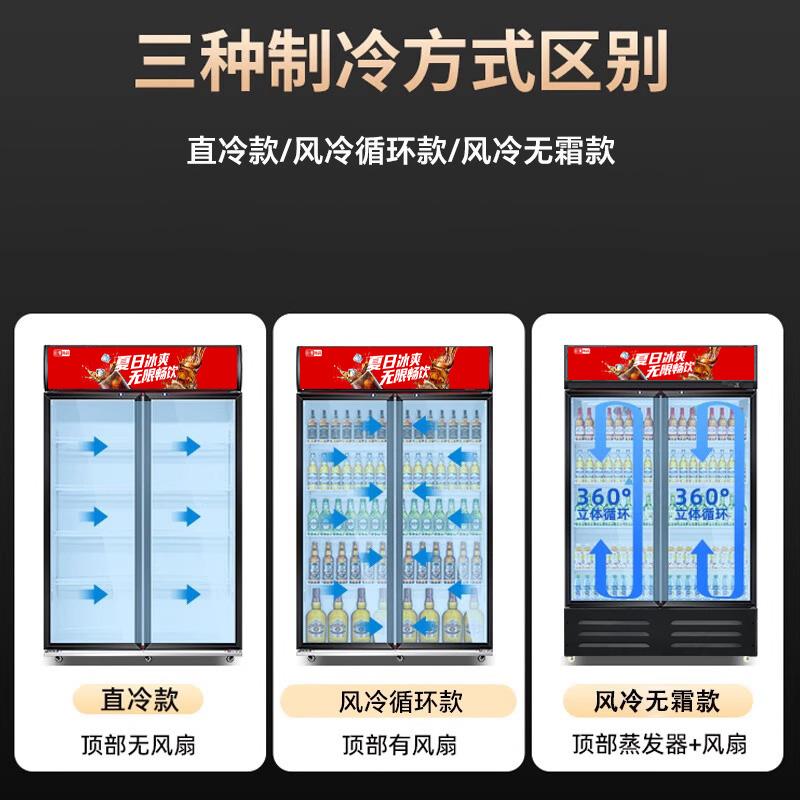 白雪尚品展示柜双开门冰箱商用立式冷饮柜便利店饮料展示柜保鲜柜