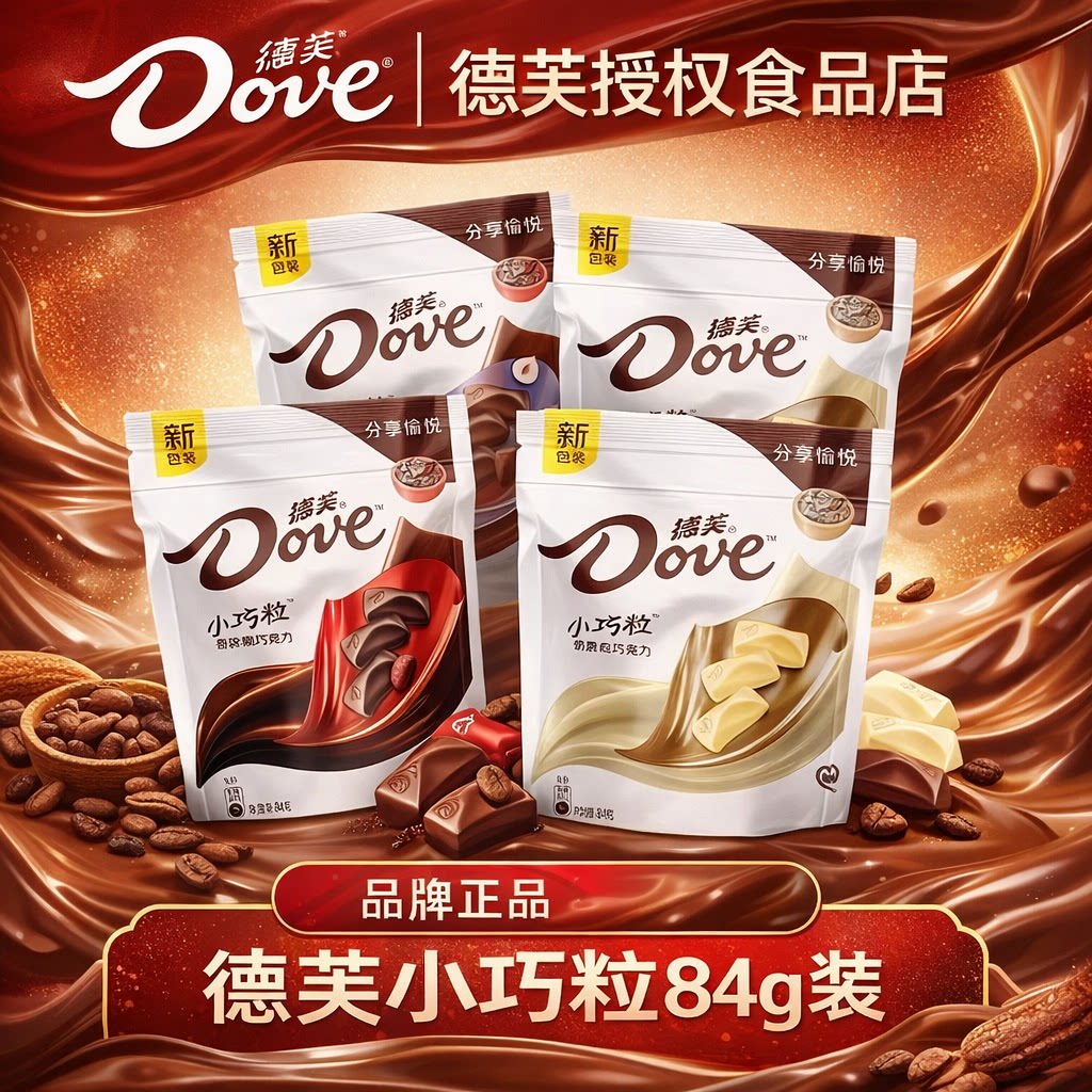 德芙小巧粒牛奶巧克力袋装休闲零食多口味混合装