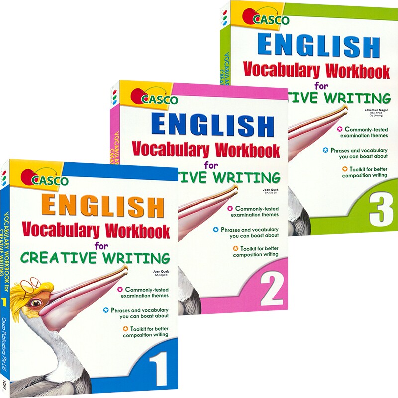 Casco English Vocab Workbook for Creative Writing  创意写作英语词汇 3册 写作技巧 看图写话 词汇强化练习题 小学 英文原版