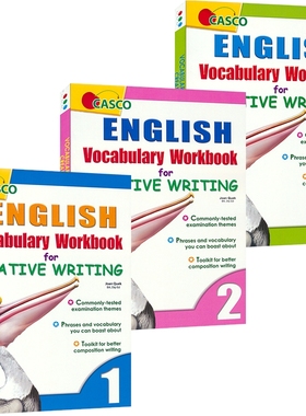 Casco English Vocab Workbook for Creative Writing  创意写作英语词汇 3册 写作技巧 看图写话 词汇强化练习题 小学 英文原版