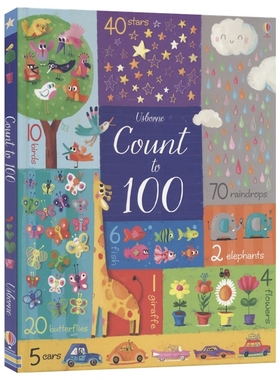 Usborne Count to 100 尤斯伯恩 数到一百 事物认知绘本 儿童英语数学启蒙 精装大开本 亲子读物 英文原版进口图书