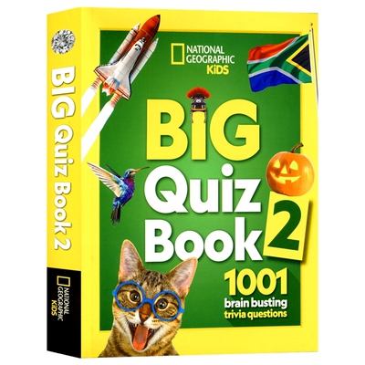 National Geographic Kids Big Quiz Book 2 国家地理儿童大测验书 自然科学 地理人文 动物世界 选择题 判断题 谜题 英文原版