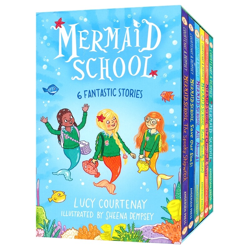 Mermaid School 美人鱼学校6册盒装 The Clamshell Show Save our seas shipwreck 童话校园故事 儿童英语读物章节书 英文原版图书