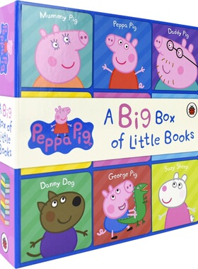 Peppa Pig A Big Box of Little Books 小猪佩奇 9册礼盒装 粉红猪小妹 0-2岁 低幼早教 词汇启蒙 手掌纸板书 英文原版进口图书