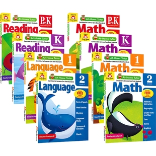 Evan-Moor At-Home Tutor Reading Language Math 加州教辅 家庭辅导系列阅读数学练习册 美国加州小学教辅 益智活动 英文原版进口