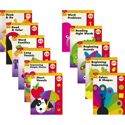 Evan-Moor Learning Line Workbooks 美国加州教辅 学习起跑线 单词家族 长短元音 故事排序 英语高频词  数学应用题 英文原版进口