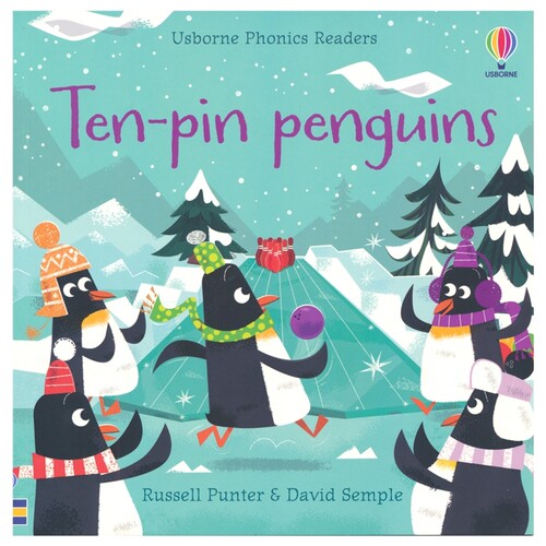 Usborne Phonics Readers Ten-Pin Penguins 尤斯伯恩 打保龄球的企鹅们 自然拼读故事绘本 英语韵文 英文原版进口儿童图书