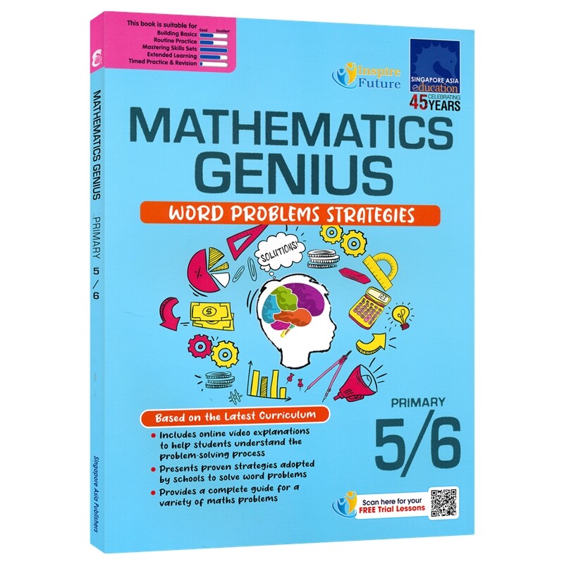 Mathematics Genius Primary 5-6 数学天才系列应用题技巧 新加坡数学 小学5-6年级 小学数学教辅 英文原版进口图书