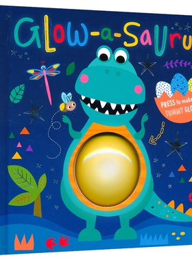 Glow-a-Saurus 光龙和萤火虫 恐龙主题 按压发光书  趣味押韵故事 纸板绘本 英文原版进口图书