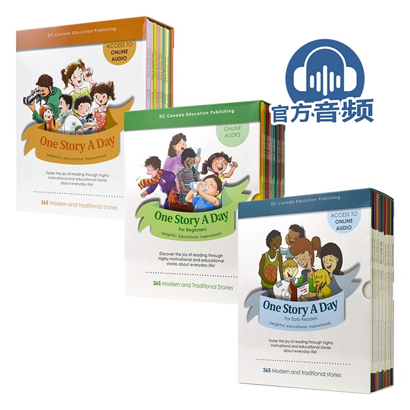One Story A Day 一天一个晚安英语故事 3合一套装 初级+中级+初中版 小学生英语启蒙课外阅读绘本读物原版进口有声读物故事小说