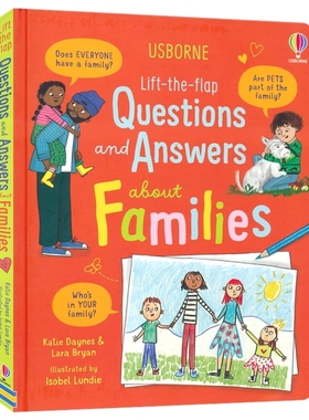Usborne Lift-the-Flap Questions And Answers About Families 尤斯伯恩问与答 关于家庭 大开本纸板翻翻书 英文原版图书