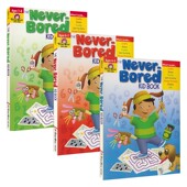 Book The 智趣满分系列 Never 美国加州教辅 Moor 8岁儿童趣味读物 Kid Evan 进口 Bored 英文原版 益智手工活动练习册