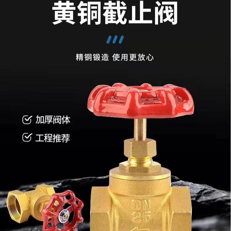 全铜截止阀4分6分1寸2水管蒸汽水50开关dn15加厚20高温25铜阀门32