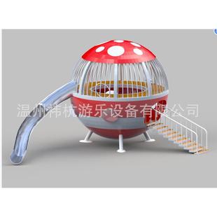 网红打卡球形攀爬铁球玩具景区小区湿地地产配套铁球滑梯口袋公园