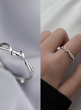 冷淡风可调节开口戒指女小众