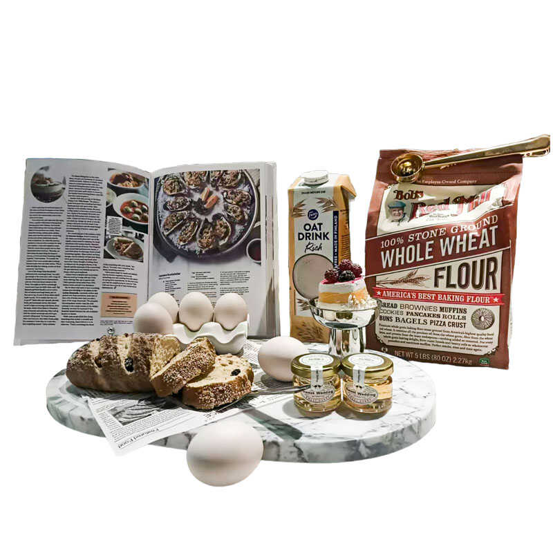 现代烘焙主题厨房仿真面包蛋糕托盘组合创意摆件桌面装饰品样板间