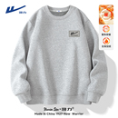 回力卫衣男秋冬款2025新款男士重磅青少年浅灰色加绒加厚长袖上衣