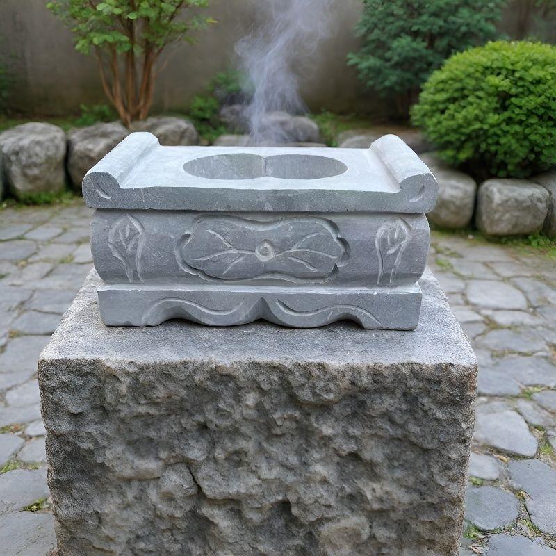 大理石香炉汉白玉刻字香炉青石香炉室外落地香炉摆件石雕香炉摆件