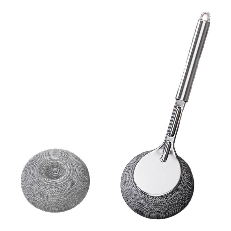 不锈钢刷锅神器洗锅刷子厨房专用不伤锅钢丝球清洁锅刷长柄洗碗刷