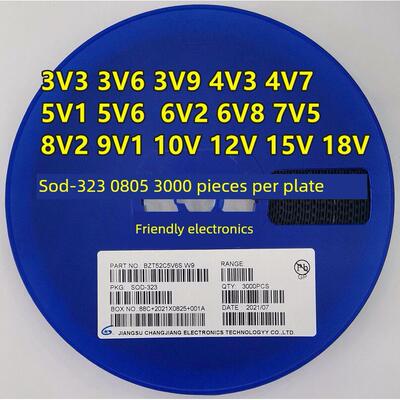 贴片稳压二极管BZT52C5V1S/4V7/5V6/10V/12V/15V/18V SOD323 0805