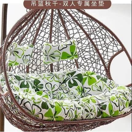 双人摇椅靠背换洗布套圆形摇篮吊篮靠垫四季垫子一体吊椅坐垫藤椅