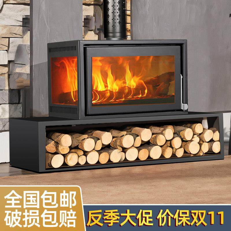 燃木真火壁炉三面观火木柴别墅客厅欧式取暖炉民宿家用采暖炉内嵌
