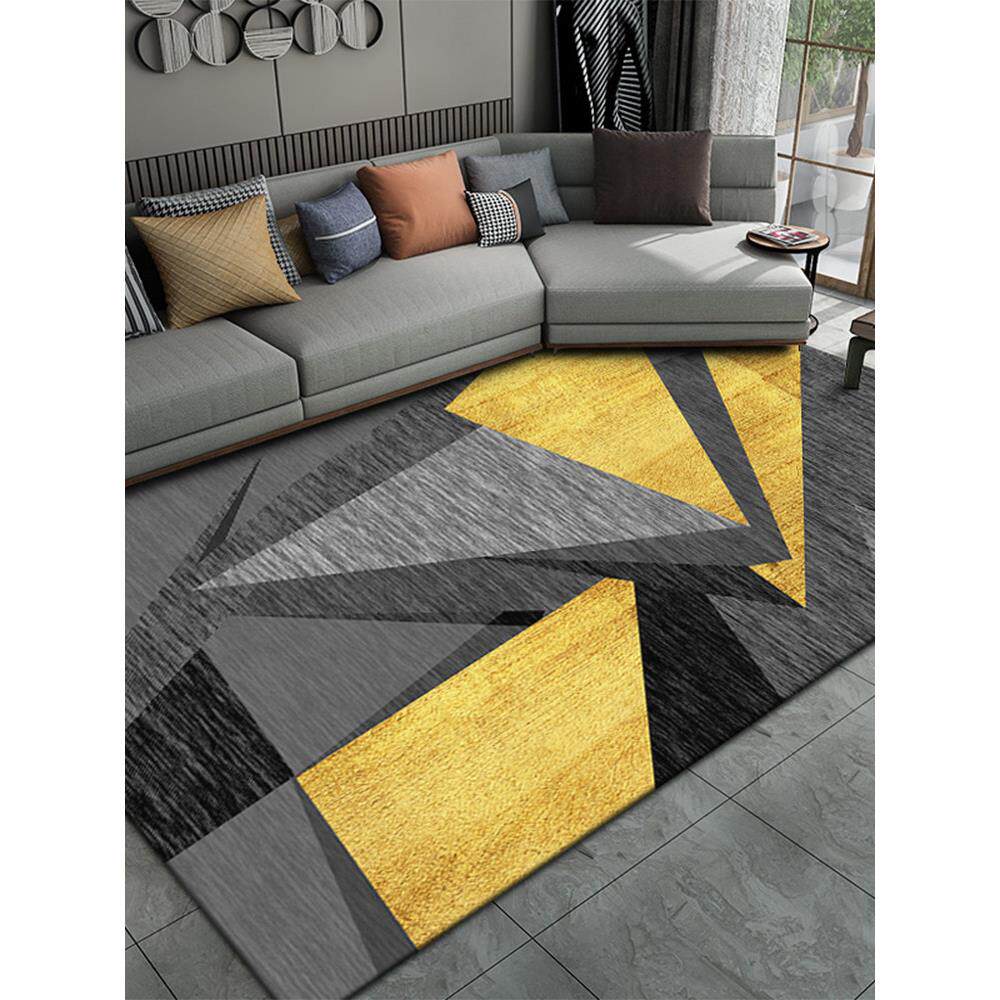 斯堪的纳维亚地毯客厅沙发咖啡桌毯子现代简单的家在卧室床边大面