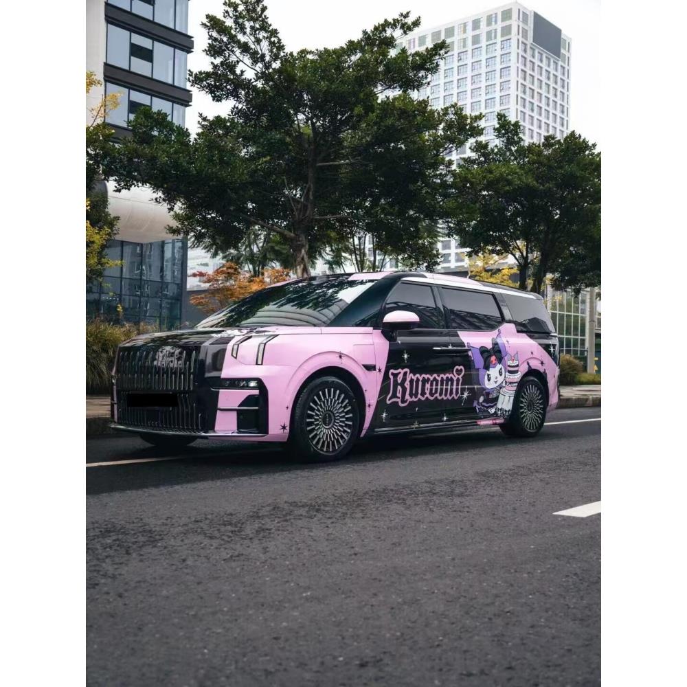 极氪009改色膜悬浮车顶双拼钢琴亮黑全车贴膜TPU车衣高隔热玻璃膜