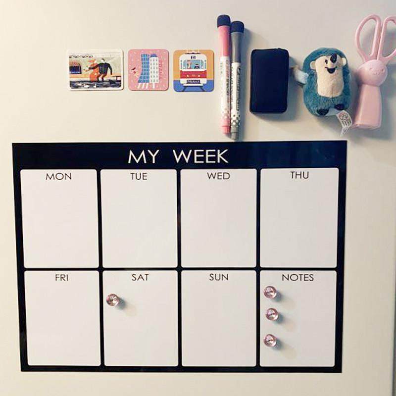 周计划表墙贴备忘日程表每日记录记事板可擦写白板贴磁贴磁力贴,家居饰品,软装墙贴,淘宝优惠券,粉丝福利购,淘宝优惠卷
