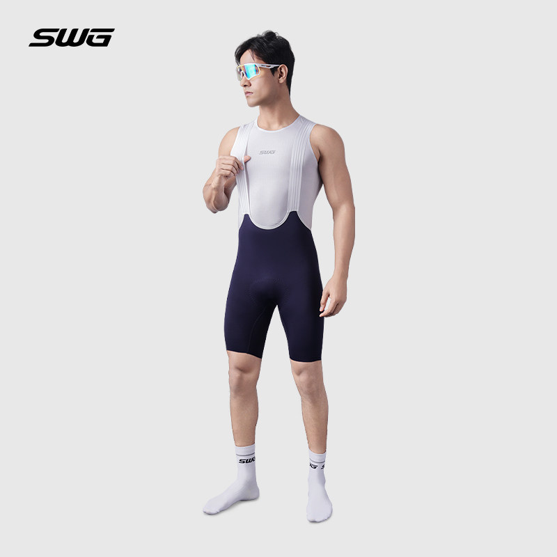 SWG铭胜骑行服背带短裤夏男竞技比赛公路自行车骑行裤200密度坐垫