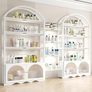 化妆品展示柜产品美容院美甲陈列柜子玻璃门护肤品置物架多层货架