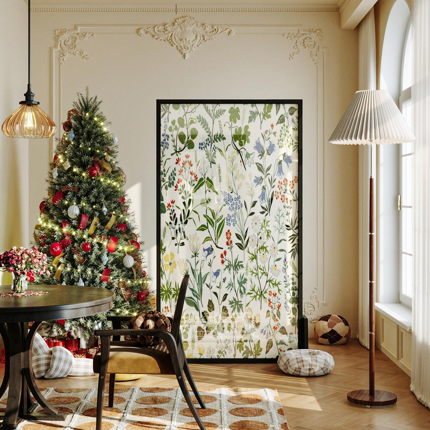 玻璃屏风隔断客厅入户正对门进门卧室遮挡法式覆古实木家用小座屏