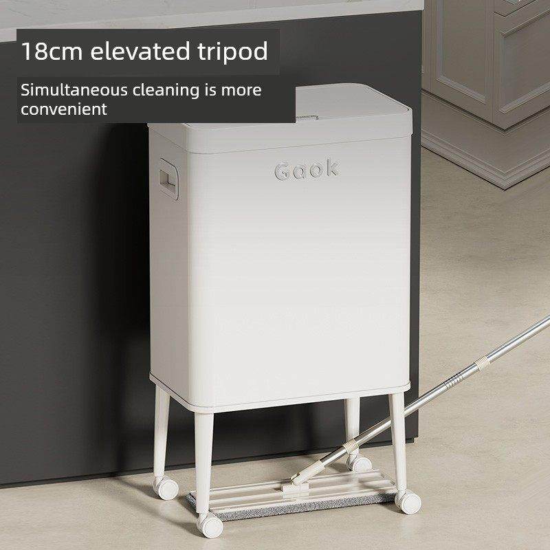 GAOK免弯腰厨房专用垃圾桶大号带轮大容量高款可移动高脚卫生桶