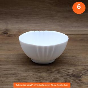 乐美雅碗餐具饭碗白玉玻璃泡面碗汤碗纯白简约无铅微波炉适用